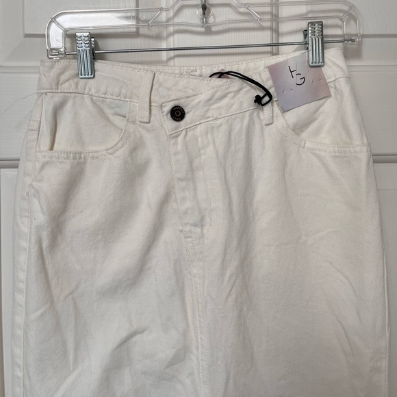 NWT Happily Grey White Denim Midi Skirt - Picture 5 of 14